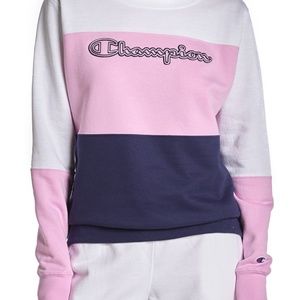 NEW CHAMPION Logo Embroider Color Block Sweatshirt